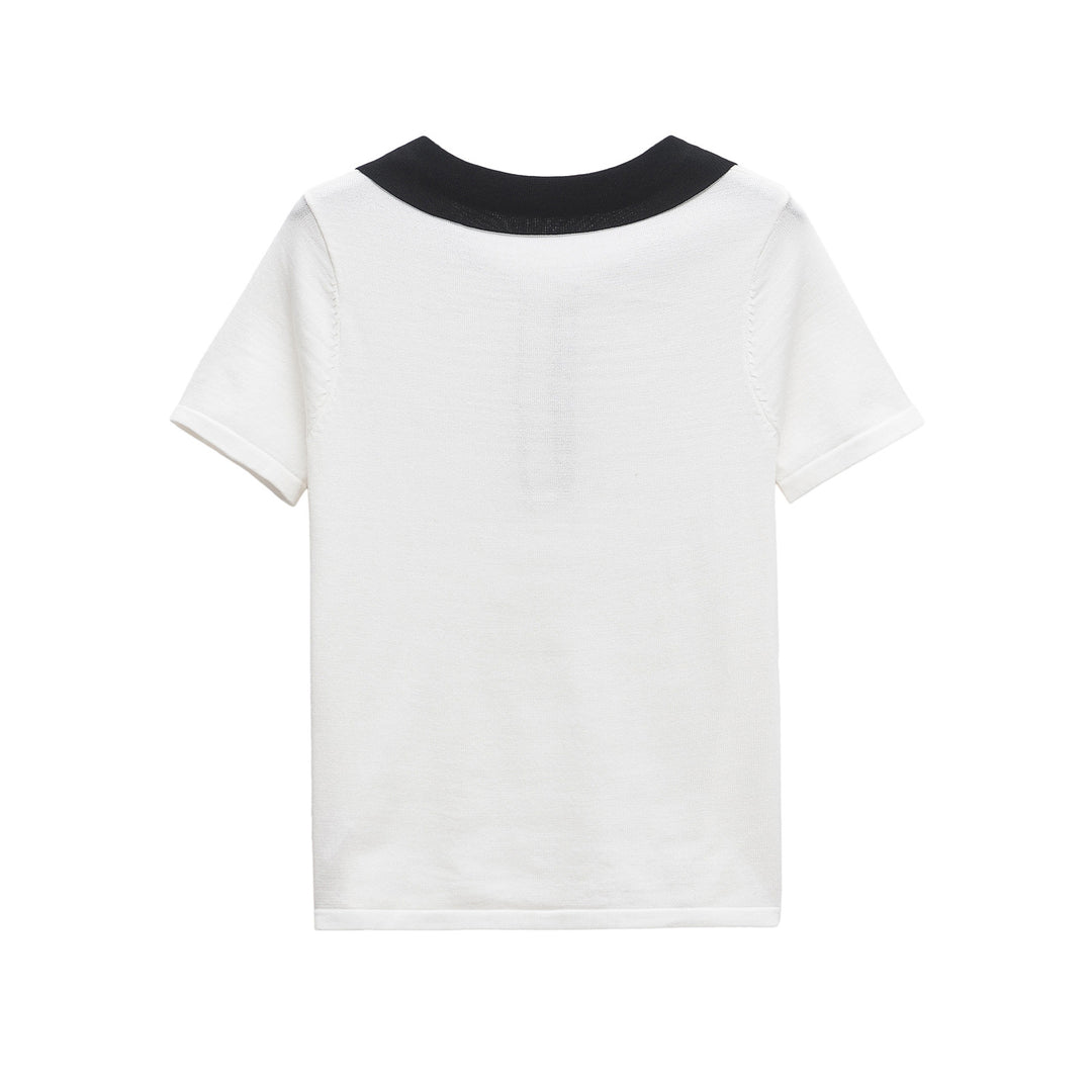Dame Classic Polo Shirt med kontrastkrave og lomme-detajle Stilla