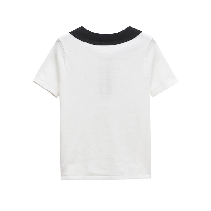 Dame Classic Polo Shirt med kontrastkrave og lomme-detajle Stilla