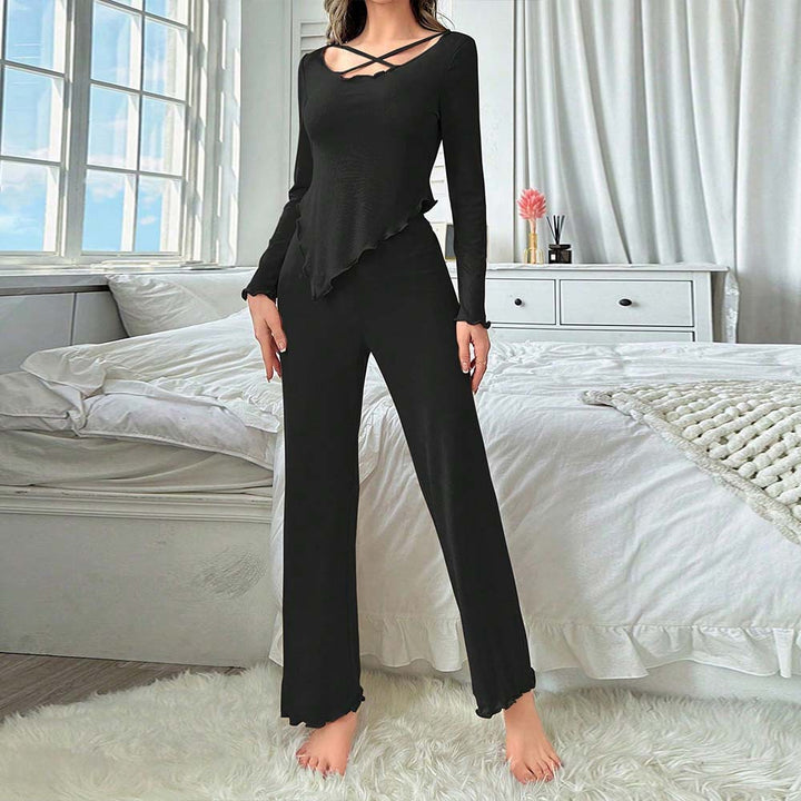 Kvinders loungewear sæt med raffineret udskæring og forhøjede kanter Stilla