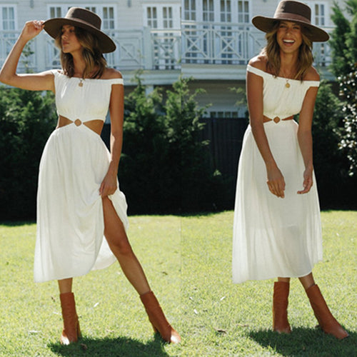Dame Maxikjole med off-shoulder og dekorative Cut-Outs Stilla