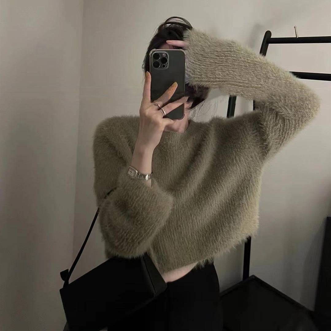 Femme Fluffy Strikpullover Sweater Stilla
