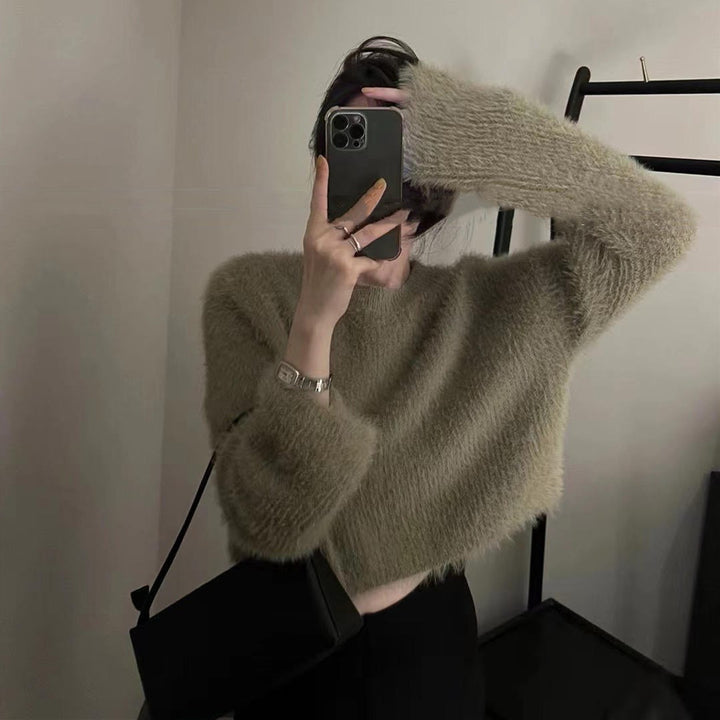 Femme Fluffy Strikpullover Sweater Stilla