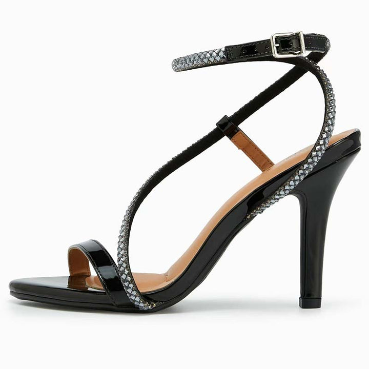 Femme Strappy High-Heel Sandaler med Strass-akkenter Stilla
