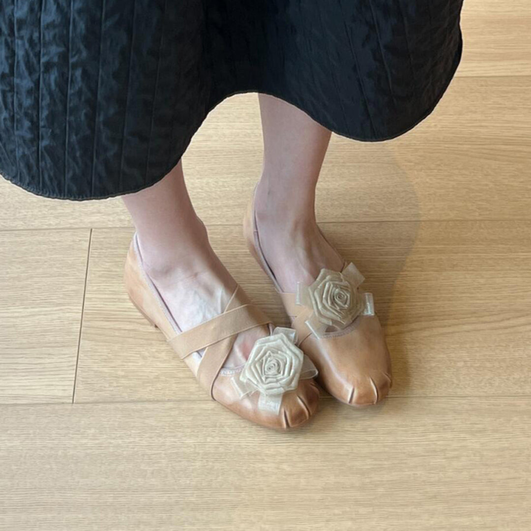 Dame Floral Dekoreret Ballet Sko Stilla