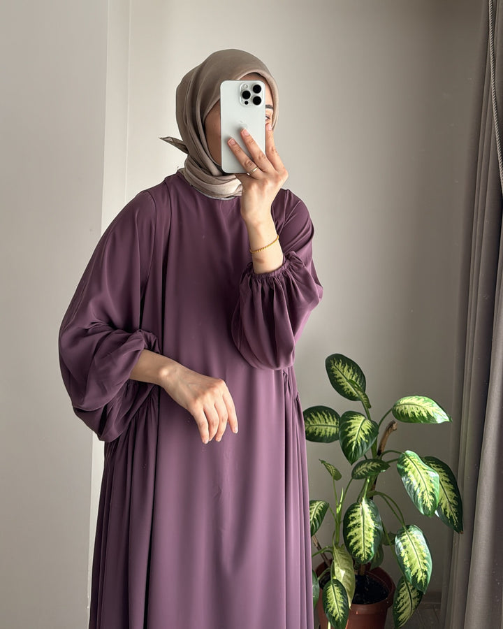 Dame elegant maxikjole med brede ærmer og tætsiddende pasform Stilla