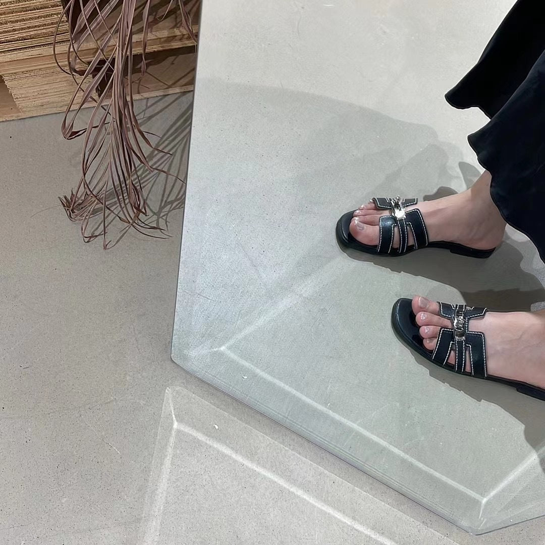 Kvinder stilfulde flade slide-sandaler med dekorative remme Stilla