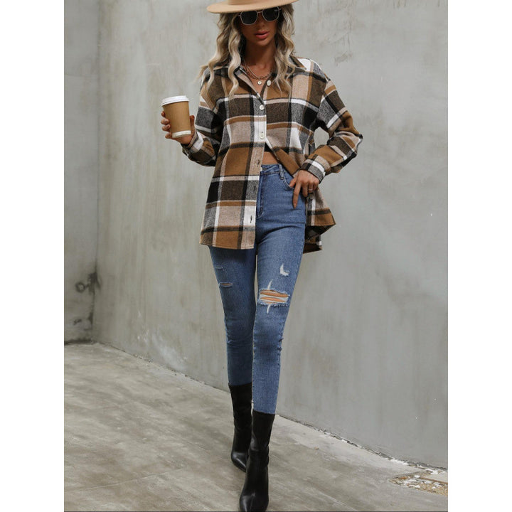 Femme Flannel Oversized Skjorte Stilla