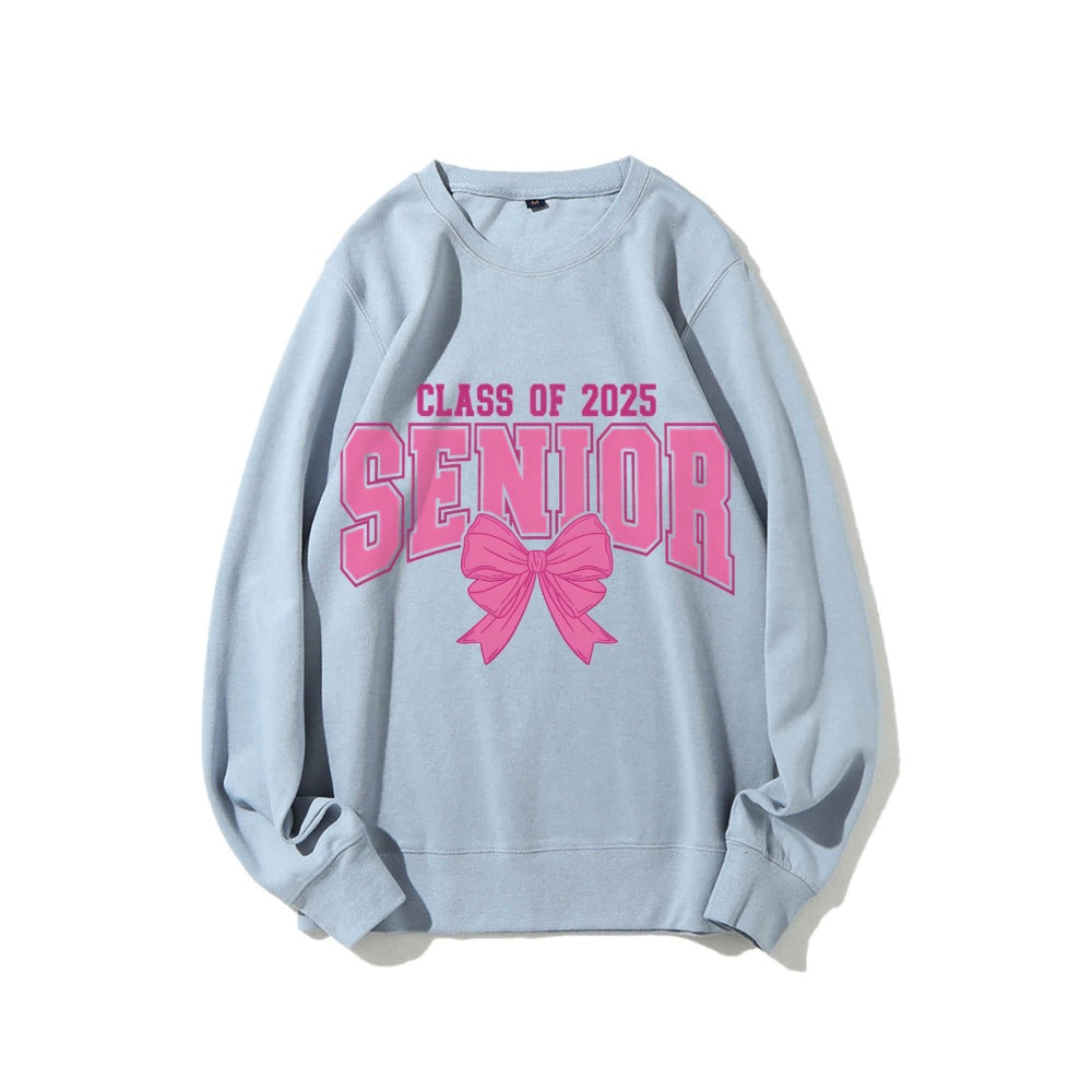 Kvinders sweatshirt med eksamensår og dekorativ sløjfe design Stilla