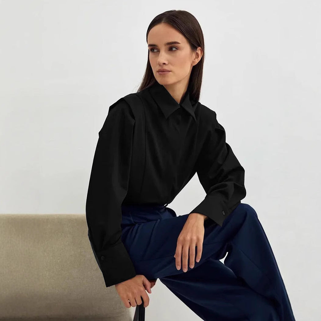 Dame Elegant Bluse med Puffærmer og kvalitetsstof Stilla