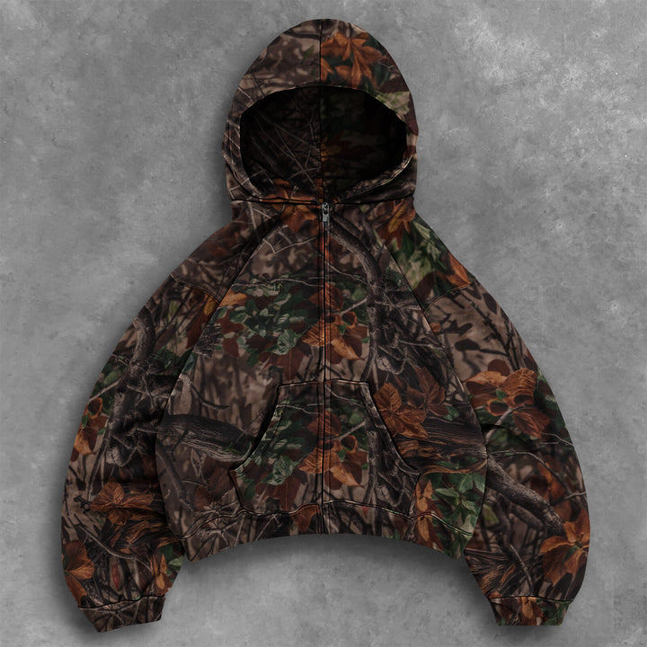 Herrer Urban Camouflage Zip-Up Hoodie Stilla