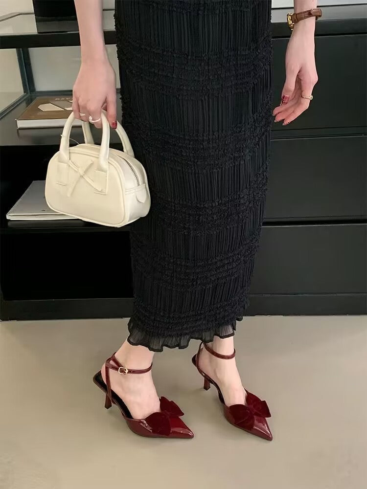 Dame Slingback Pumps med elegante sløjfedetaljer Stilla