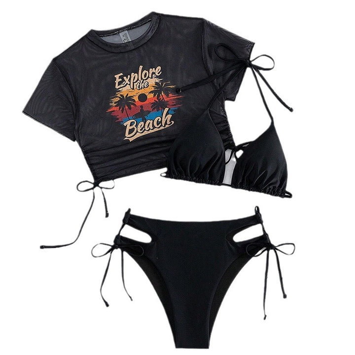 Damer Højt skåret Cut-Out Bikini Sæt med Crop-Top Stilla
