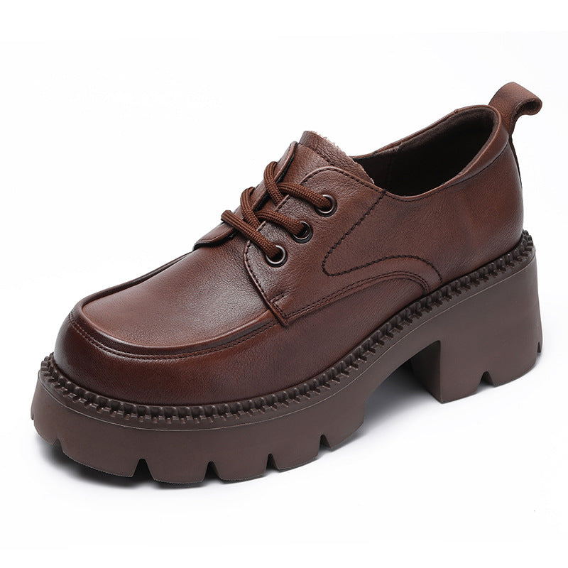 Dame Chunky Plateau Oxfords med hævet sål og snørebåndsdesign Stilla