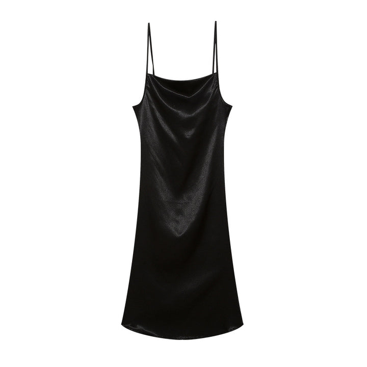 Dame Satin Slip Kjole Stilla