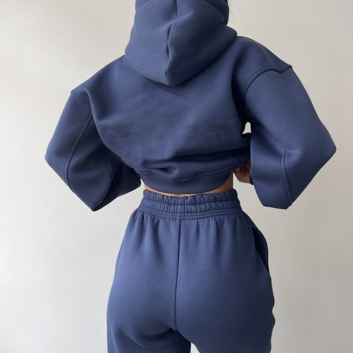 Dame moderigtigt og afslappet hoodie-sæt med bred pasform Stilla