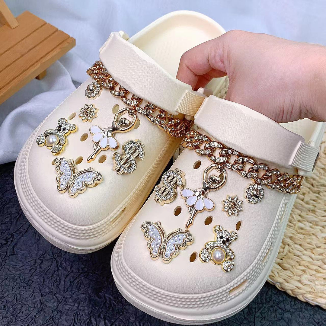 Dame Dekorerede Clogs med Glamourøse Smykke Detaljer Stilla