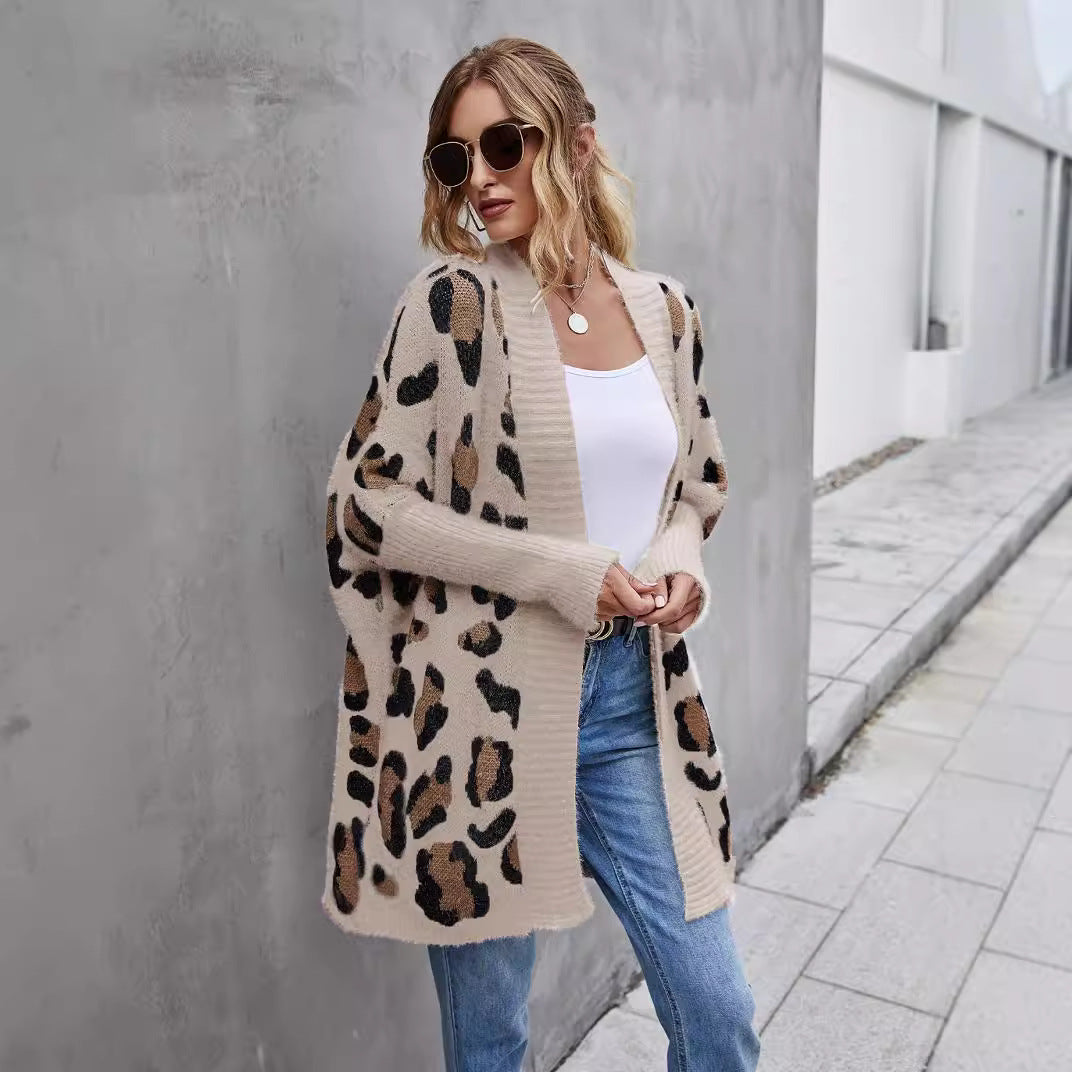 Pigernes hyggelige cardigan med trendy leopardmønster Stilla