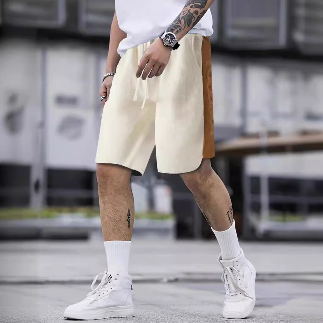 Herren Komfortable Sportshorts med sidefarvekontrast og elastisk talje Stilla