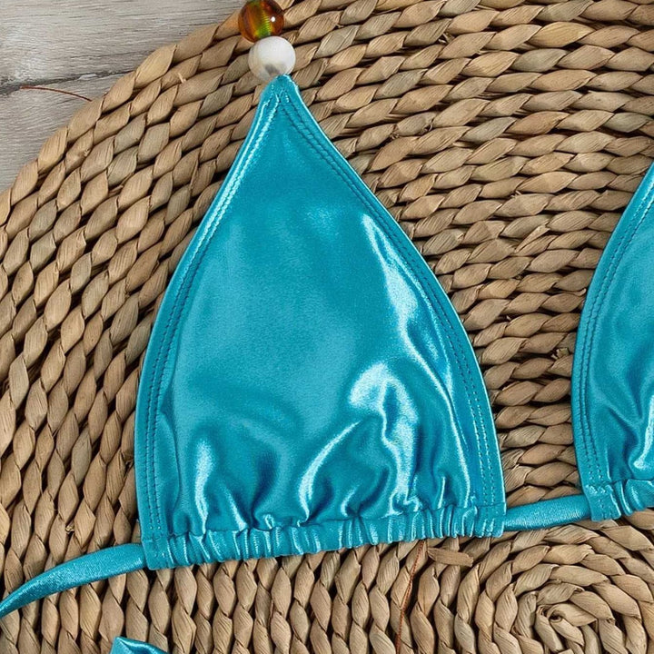 Dame Triangel-Bikini med elegant folderdesign Skovae
