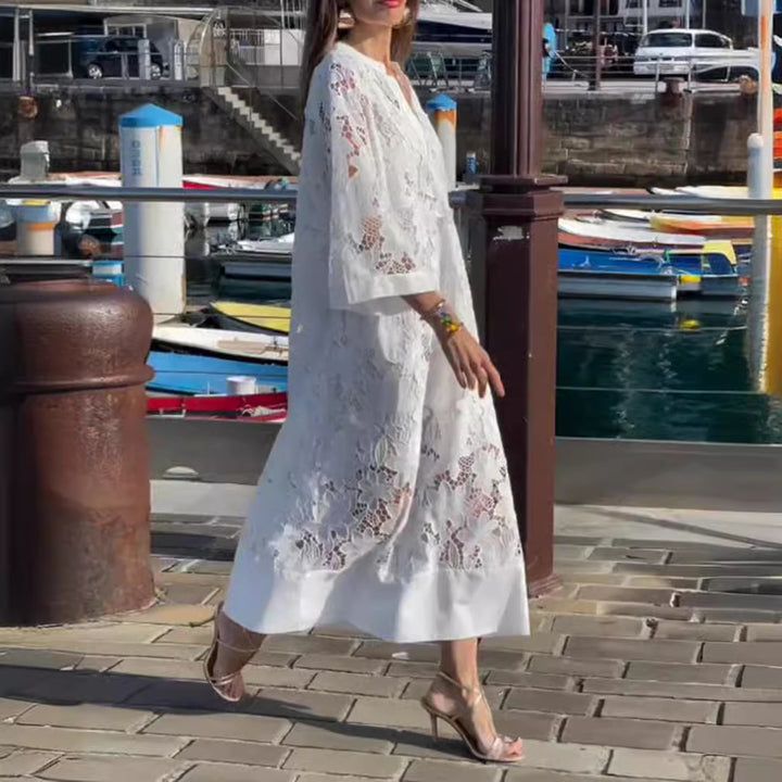 Dame Elegant Spids-Kaftan Kjole Stilla