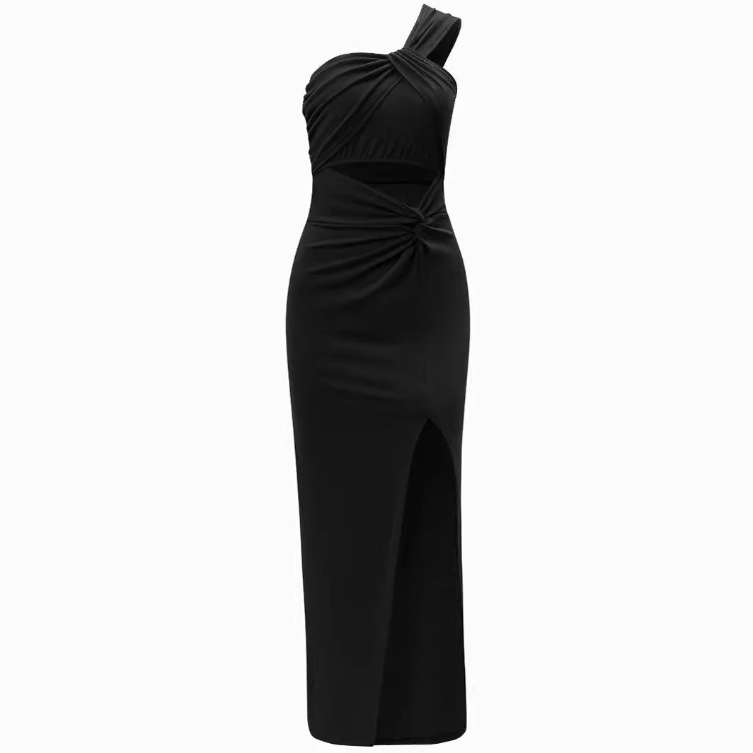 Dame maxikjole med asymmetrisk snit og forførende cut-out-design Stilla