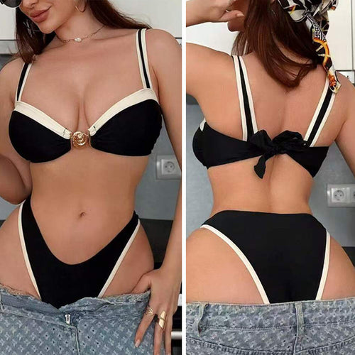 Dame designer-bikini med udsmykkede stropper Skovae