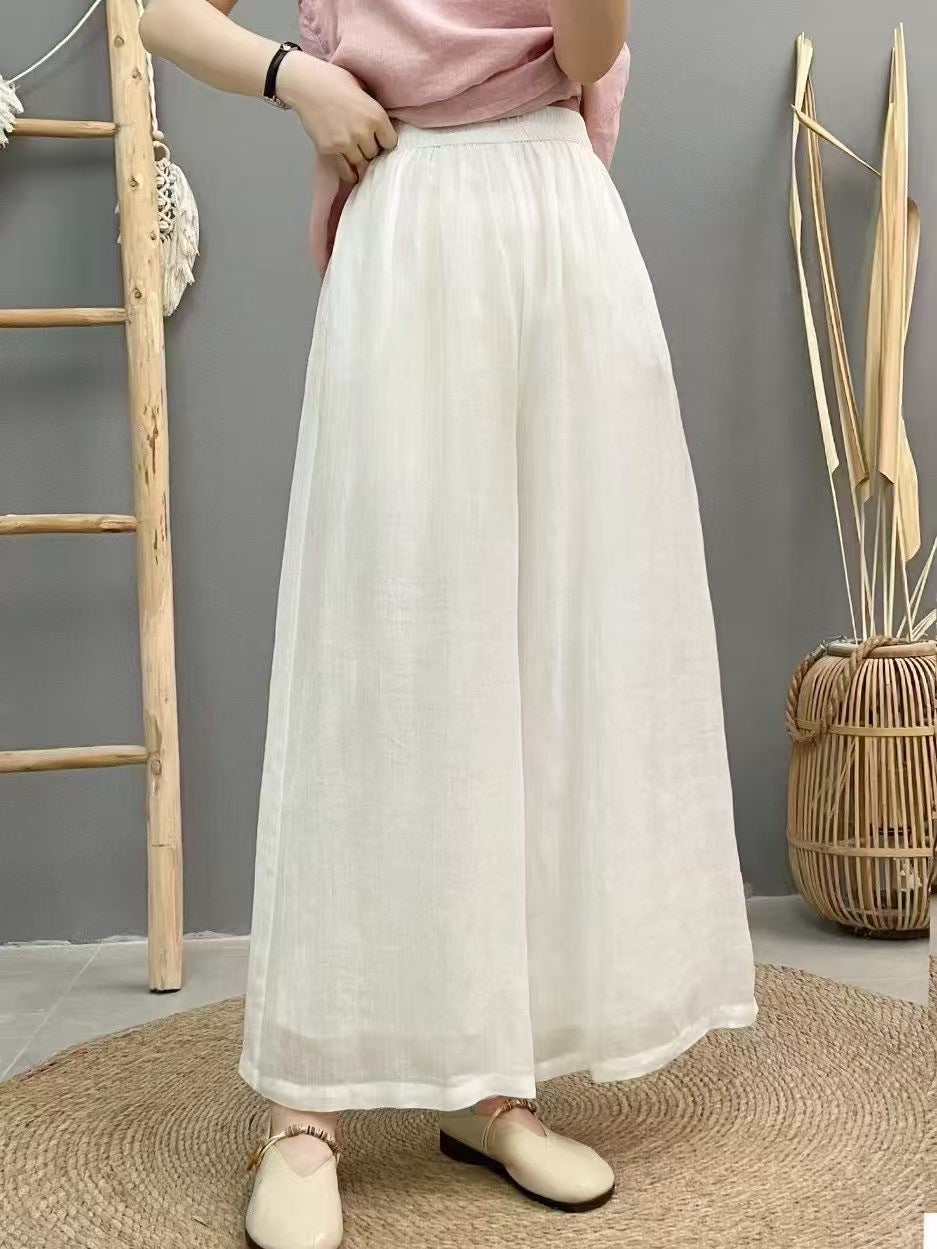 Dame Flydende Brede Linned Culottes Stilla