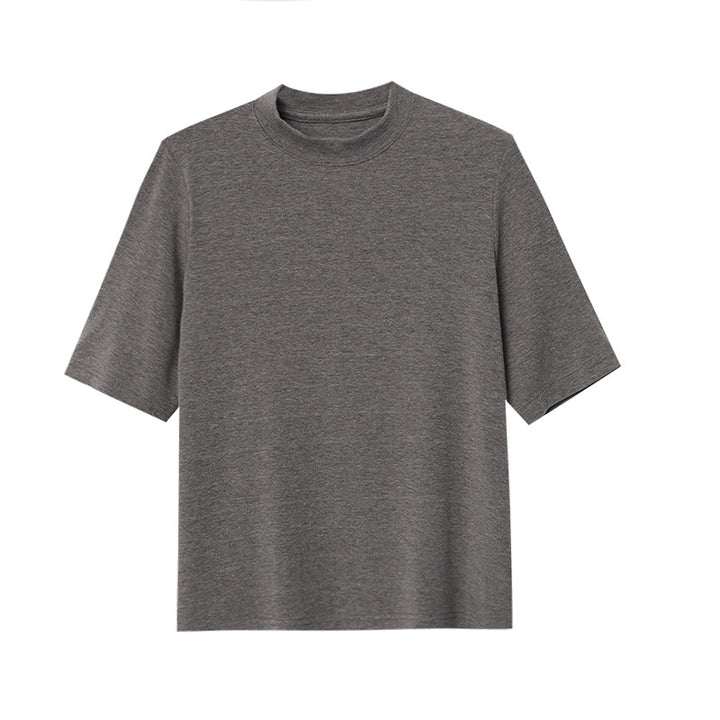 Kvinders elegante t-shirt med korte ærmer og høj krave Stilla