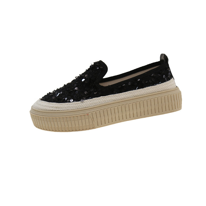 Dame Paillette-dekoreret Plattform Slip-On Sneakers Stilla