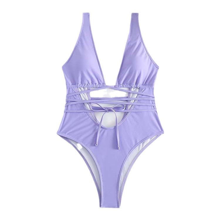 Dame Plunge Cut-Out Monokini Badedragt Stilla