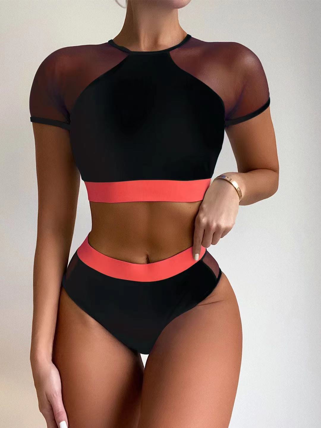 Dame sports-bikini-sæt med kort top og elastisk bånd Stilla