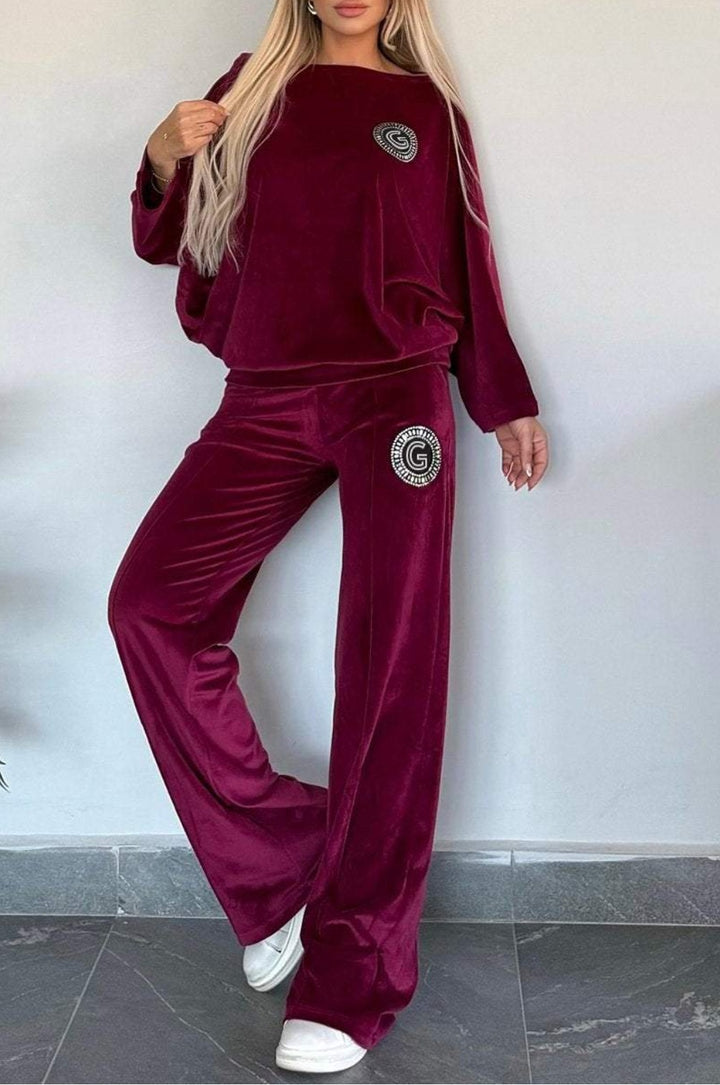 Kvinders afslappede velour loungewear sæt med blød skæring Stilla