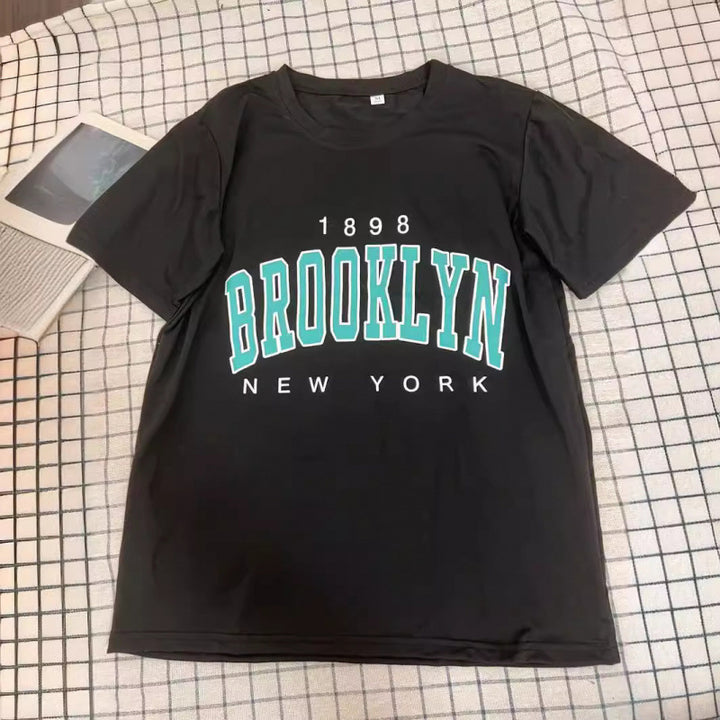 Dame Oversized T-Shirt med iøjnefaldende Brooklyn-print og moderne snit Stilla
