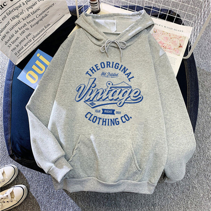 Dame hoodie med vintage grafik Skovae