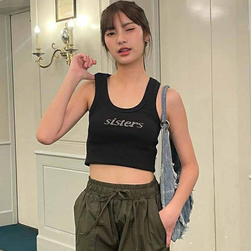 Dame Crop Top med glitrende design Stilla
