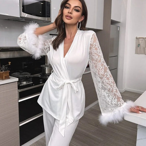 Dame elegant Kimono med spidsærmer Stilla