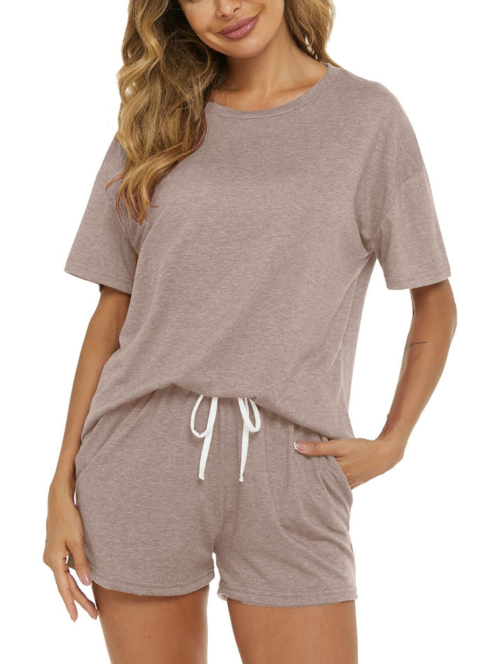 Dame afslappet kortærmet loungewear-sæt med elastisk talje Stilla