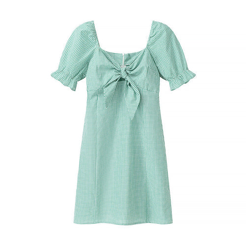Femme Gingham Bind-Front Mini Kjole Stilla
