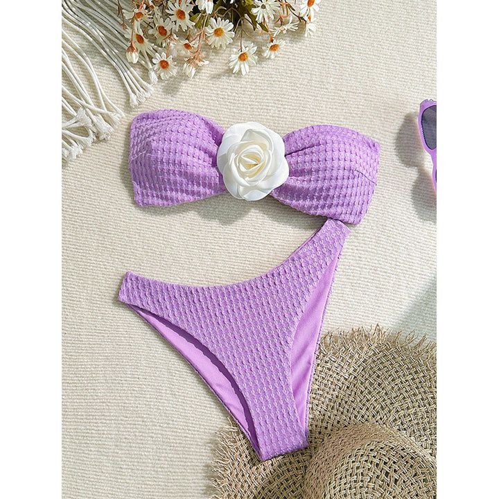 Dame Bandeau-Bikini med moderigtigt strukturdesign Skovae
