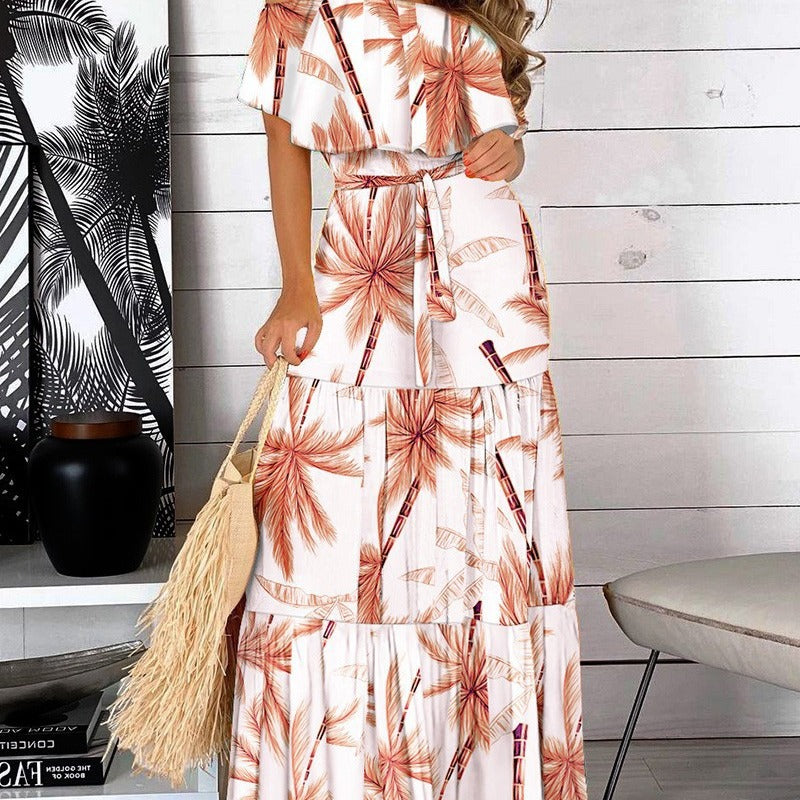 Kvinder Bohemian Off-Shoulder Maxi Kjole Stilla
