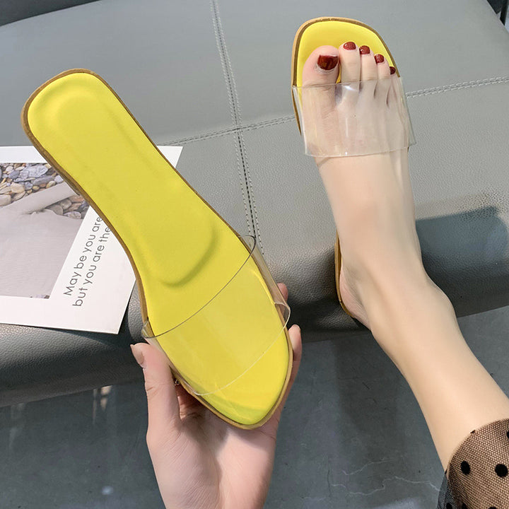 Dame Gennemsigtige Slide-Pantoletten med komfortabelt fodtøj og mod design Stilla
