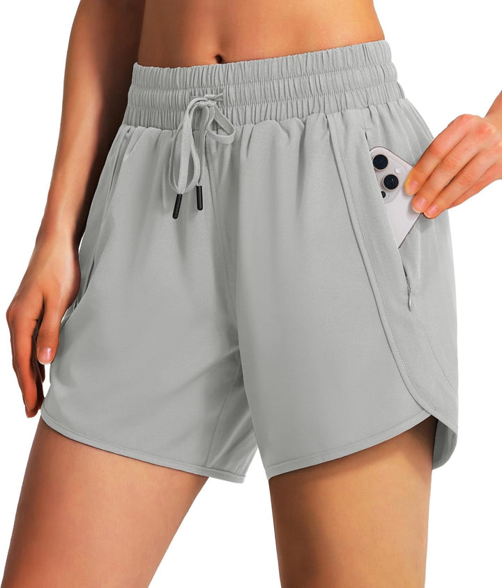 Dame åndbare sportshorts med fleksibel linning og lynlåslommer Stilla