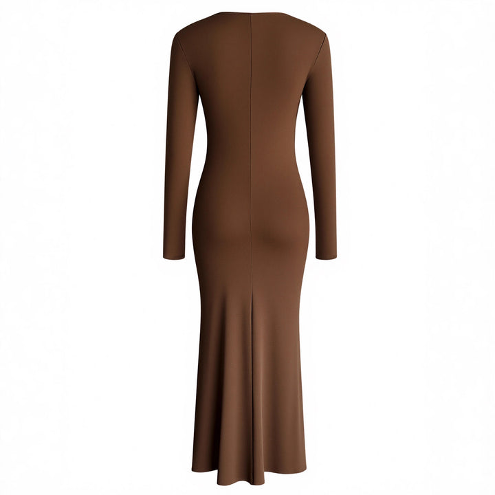 Dame elegant midi-kjole i højkvalitets velour Skovae