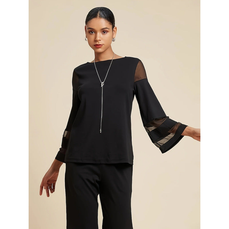 Dame Elegante Chiffon Ærme Top Stilla