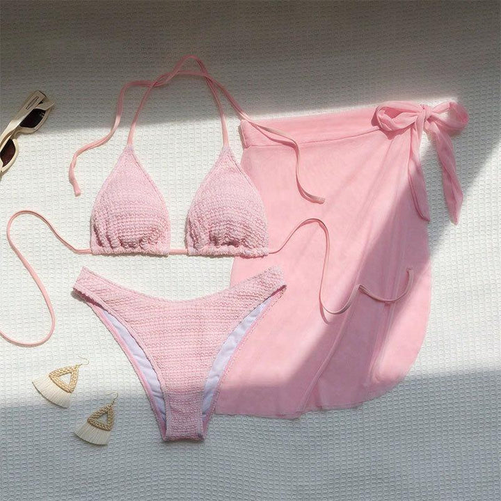 Dame Triangle-bikini med hæklede top og matchende omslagskort Skovae