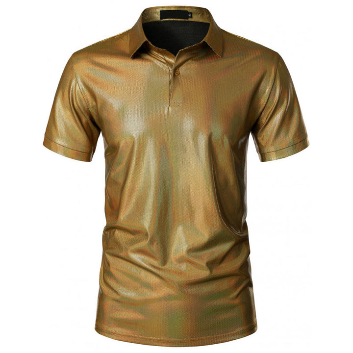 Herrer Moderne Glinsende Atletisk Polo Shirt Stilla