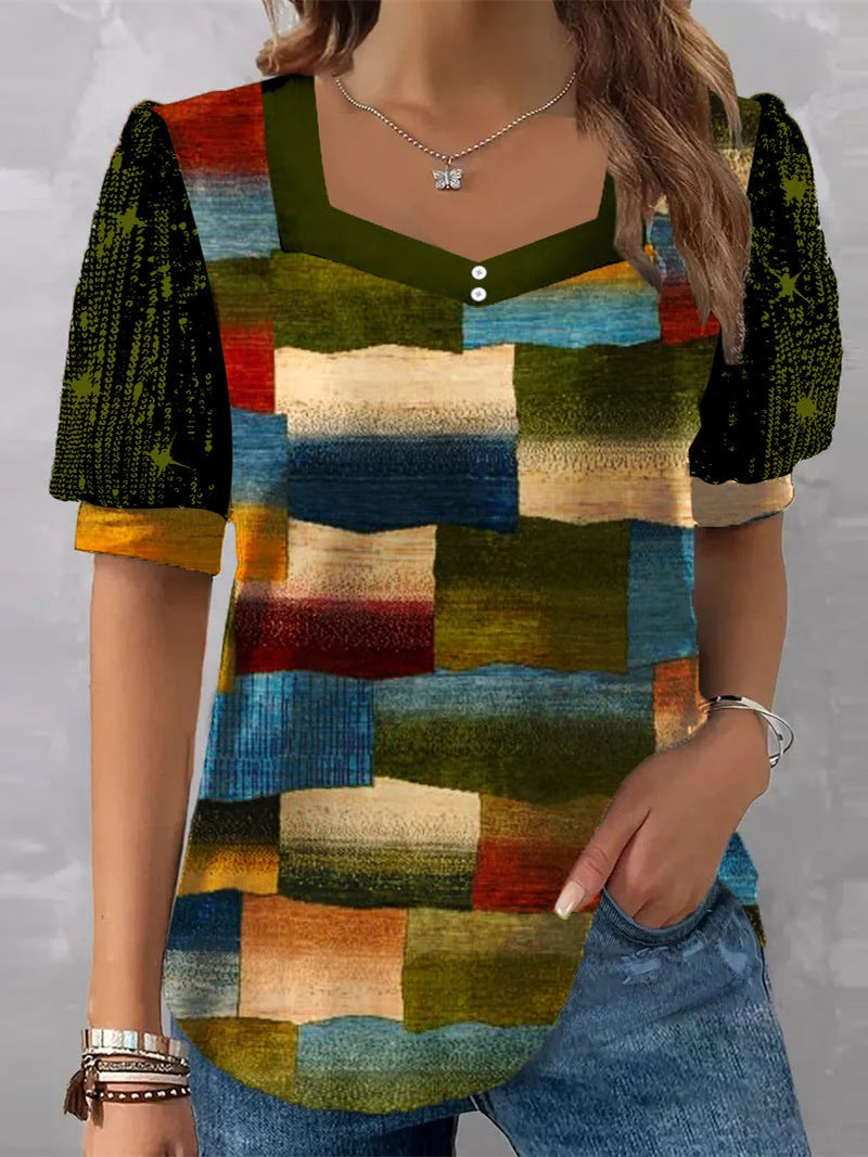 Dame Glitrende V-Pullover Bluse Skovae