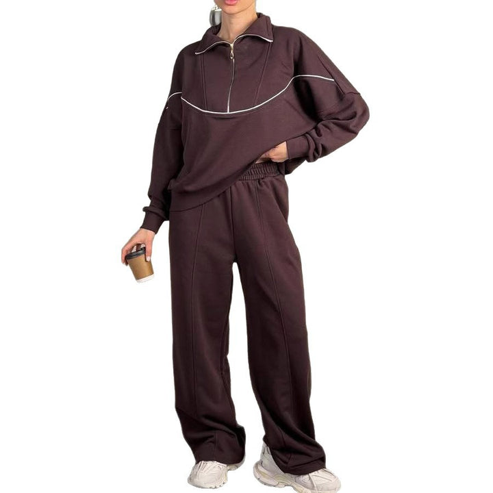Dame sporty sweat suit sæt med halvlukning og afslappet pasform Skovae
