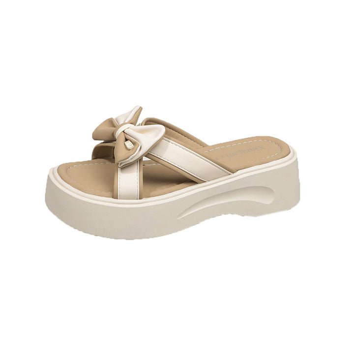 Femme Stilige Slide Sandaler med Sløjfe Accent Stilla