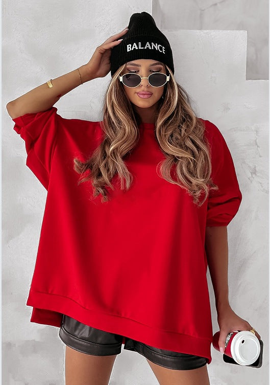Dame Oversized Sweatshirt med afslappet snit og minimalistisk udseende Stilla